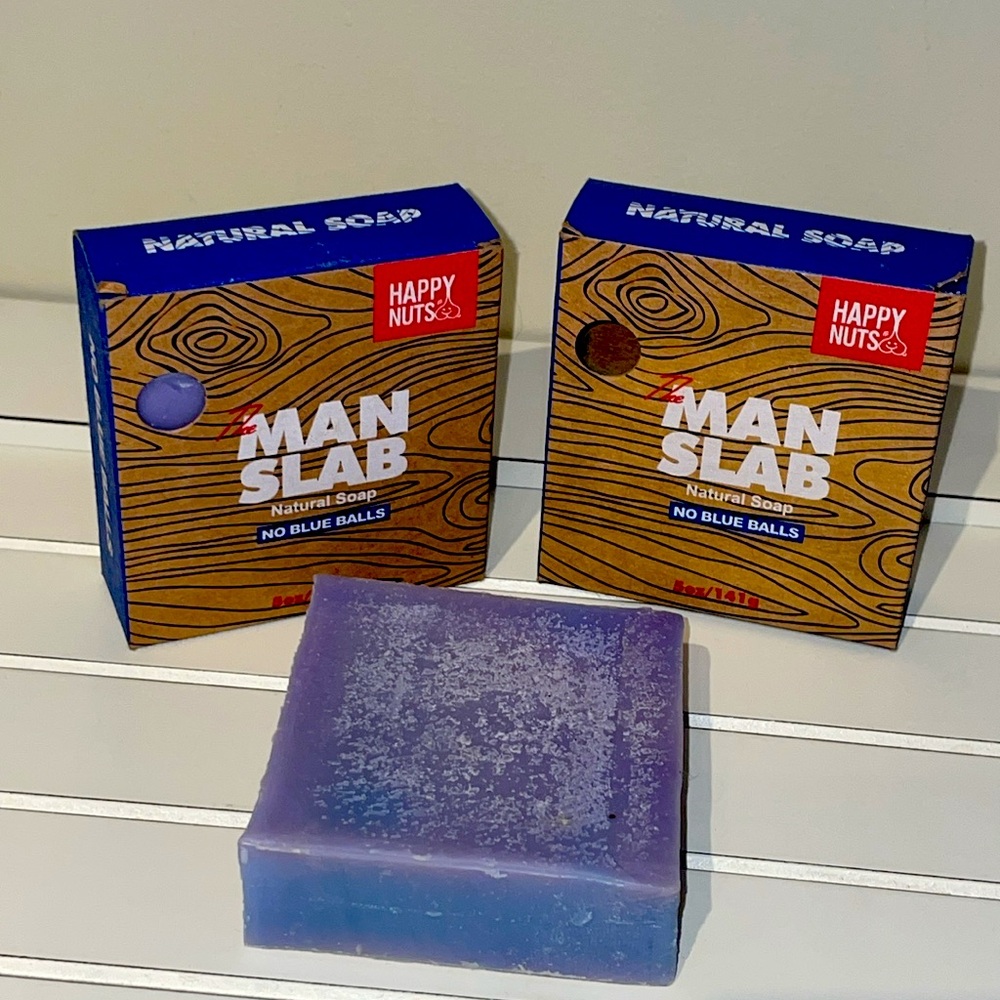 NIB Happy Nuts Man Slab Natural Soap “No Blue Balls” 5 oz. SET OF 2